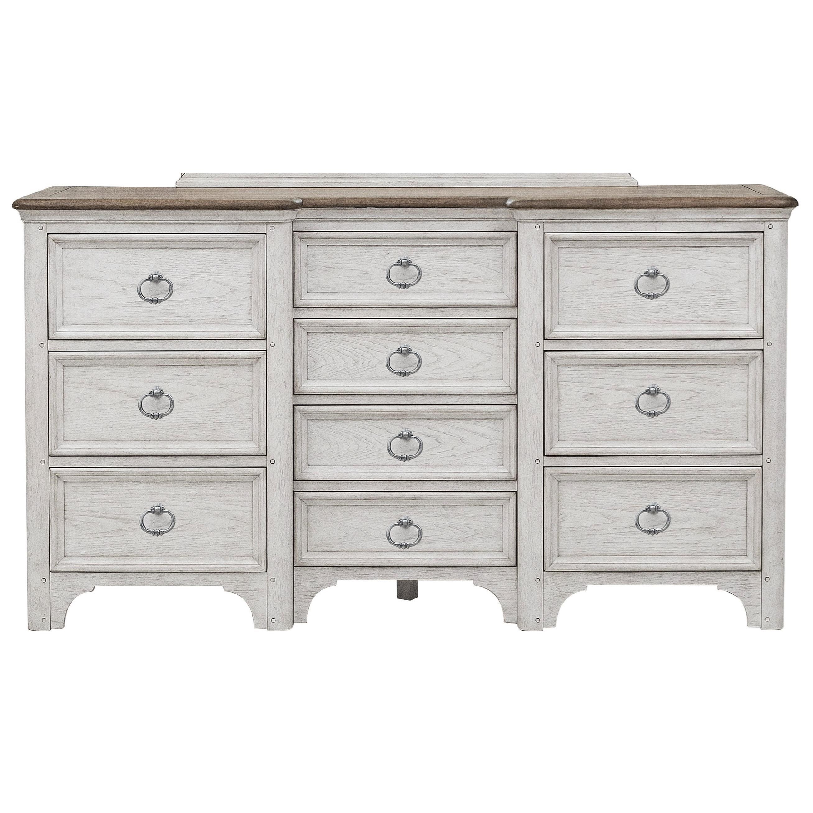 Pulaski Furniture Glendale Estates Farmhouse 10Dresser with Breakfront